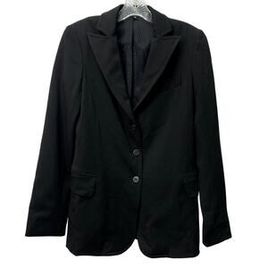 Theory Womens Size Small Black Mock Pocket Button Front Blazer
